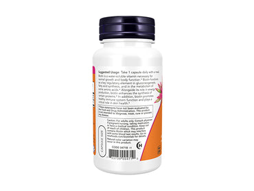 Now Biotin 5000mcg 60 Veg Capsules