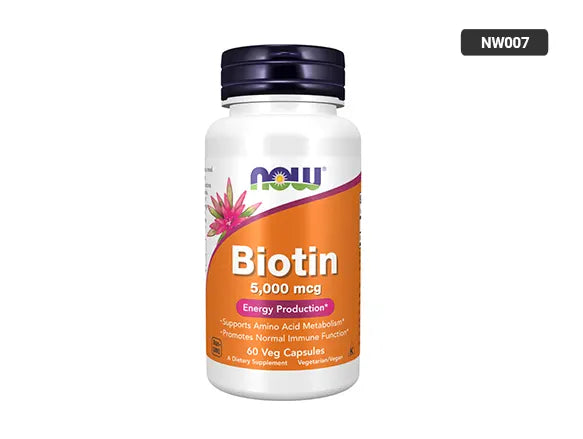 Now Biotin 5000mcg 60 Veg Capsules