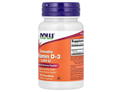NOW Vitamin D-3 5000 IU 120 Chewables
