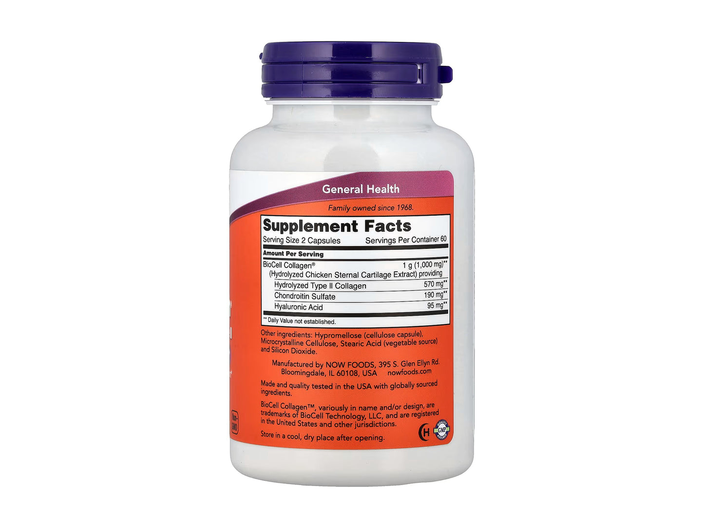 Now BioCell Collagen Hydrolyzed Type II 120 Capsules