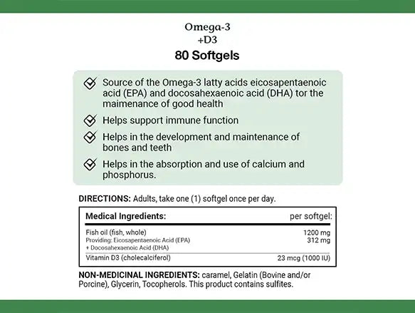 Nature’s Bounty Omega-3 + Vitamin D3 Fish Oil 1200mg 90 Softgels in Sri Lanka