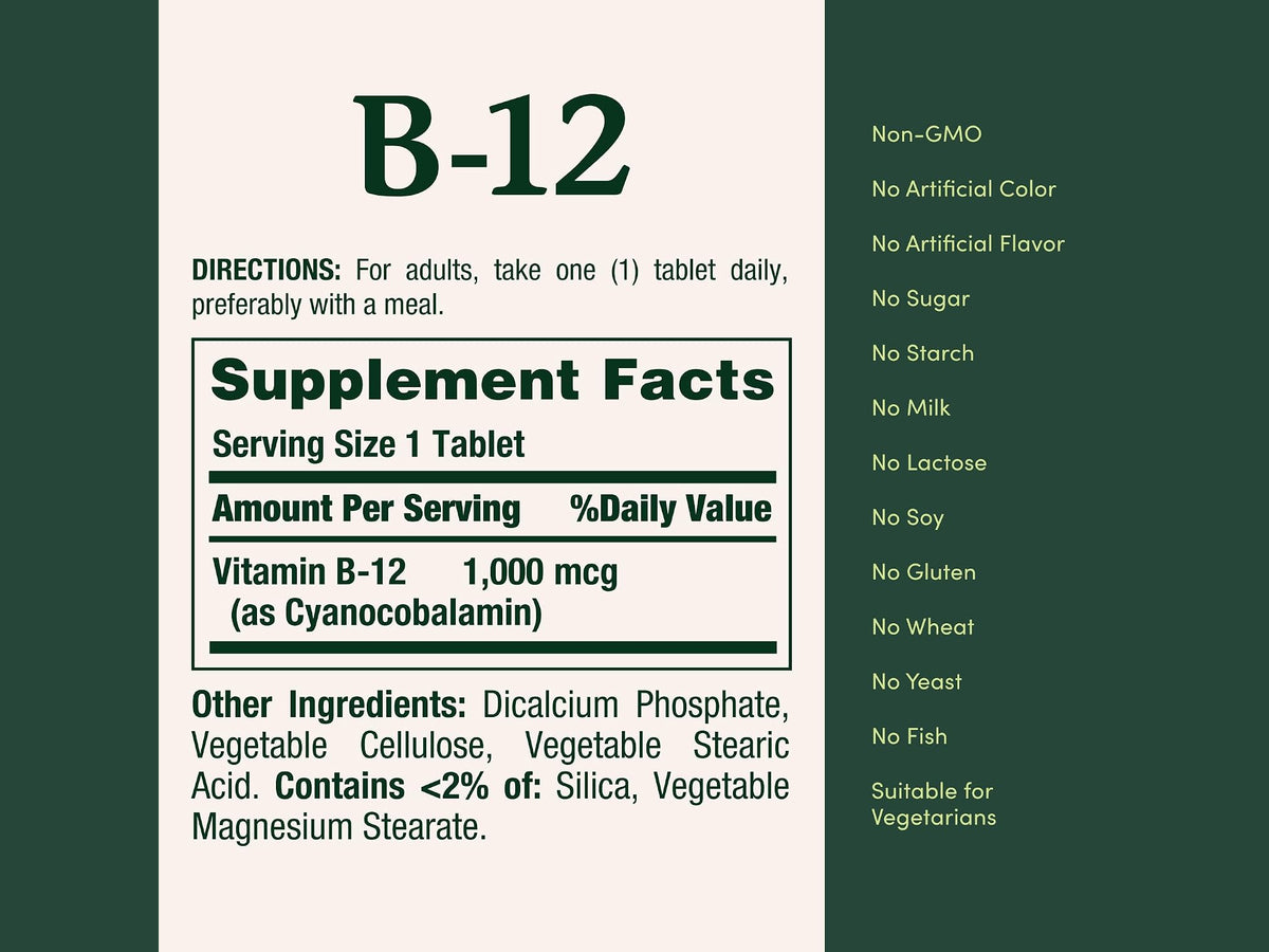 Natures Bounty Vitamin B-12 1000mcg 150 Tablets in Sri Lanka