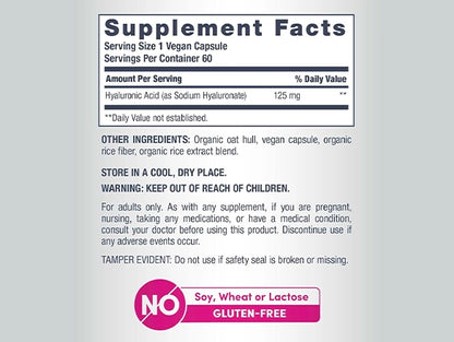 Neocell Hyaluronic Acid 125mg Daily Hydration 60 Vegan Capsules in Sri Lanka