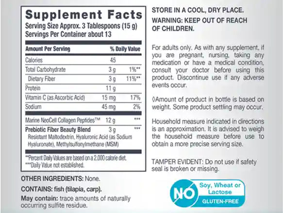 Neocell Marine Collagen + Hyaluronic Acid + Vitamin C + MSM Powder 200g in Sri Lanka