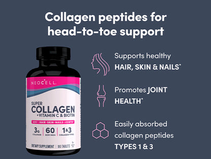 Neocell Super Collagen Vitamin C & Biotin 180 Tablets in Sri Lanka