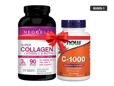 Neocell Super Collagen + Vitamin C & Biotin 270 Tablets & Now Vitamin C-1000 100 Tablets Bundle in Sri Lanka