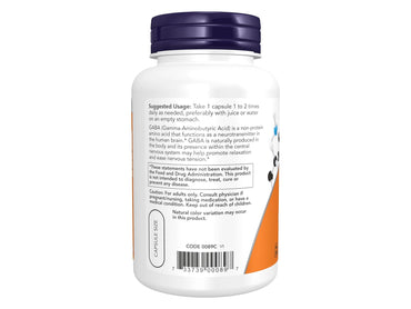 Now GABA Extra Strength 750mg 100 Veg Capsules in Sri Lanka