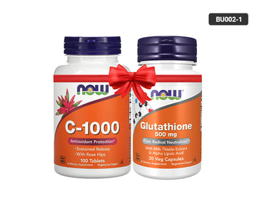 Now Vitamin C-1000 + Now Glutathione 500mg Bundle in Sri Lanka