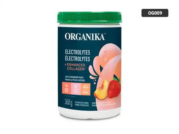 Organika Electrolytes + Enhanced Collagen Juicy Strawberry Peach Flavor 360g in Sri Lanka - supplementvautl.lk