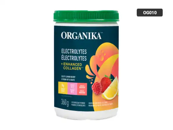 Organika Electrolytes + Enhanced Collagen Zesty Lemon Berry Flavor 360g in Sri Lanka - supplementvault.lk