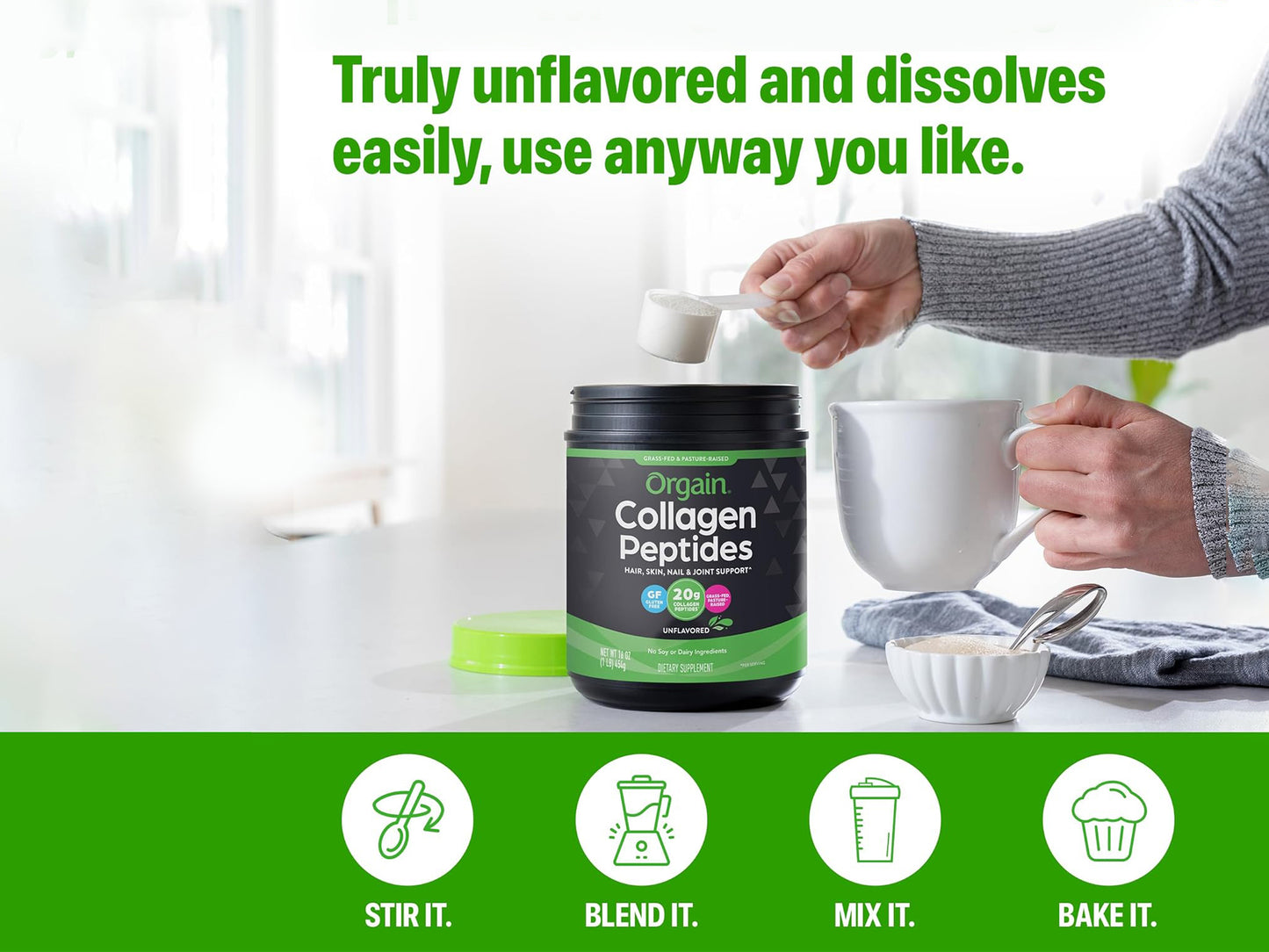 Orgain Collagen Peptides Unflavored 454g (16oz)