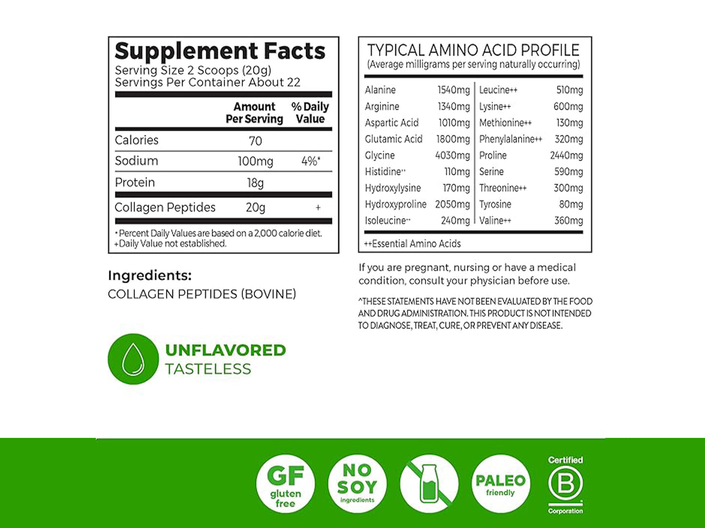 Orgain Collagen Peptides Unflavored 454g (16oz)