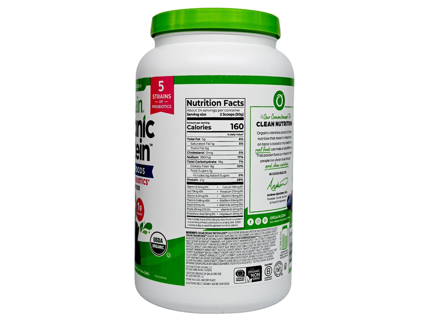 Orgain Organic Protein 50 Superfoods  Powder Creamy Chocolate Fudge Protein Powder 1.2kg (42.3oz)