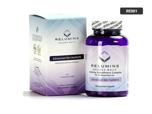 Relumins Advance White 1650mg Glutathione Complex 90 Capsules - Supplement Vault.Lk