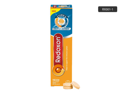 Redoxon Triple Action Vitamin D, Vitamin C, Zinc Orange Flavoured  15 Tablets
