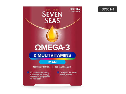 Seven Seas Omega-3 & Multivitamins Man 30 Capsules + 30 Tablets