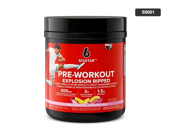 Six Star Pre-Workout Explosion Ripped Energy Powder 174g