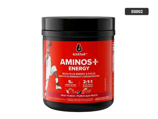 Six Star Aminos Plus Energy Fruit Punch 207g in Sri Lanka - supplementvault.lk