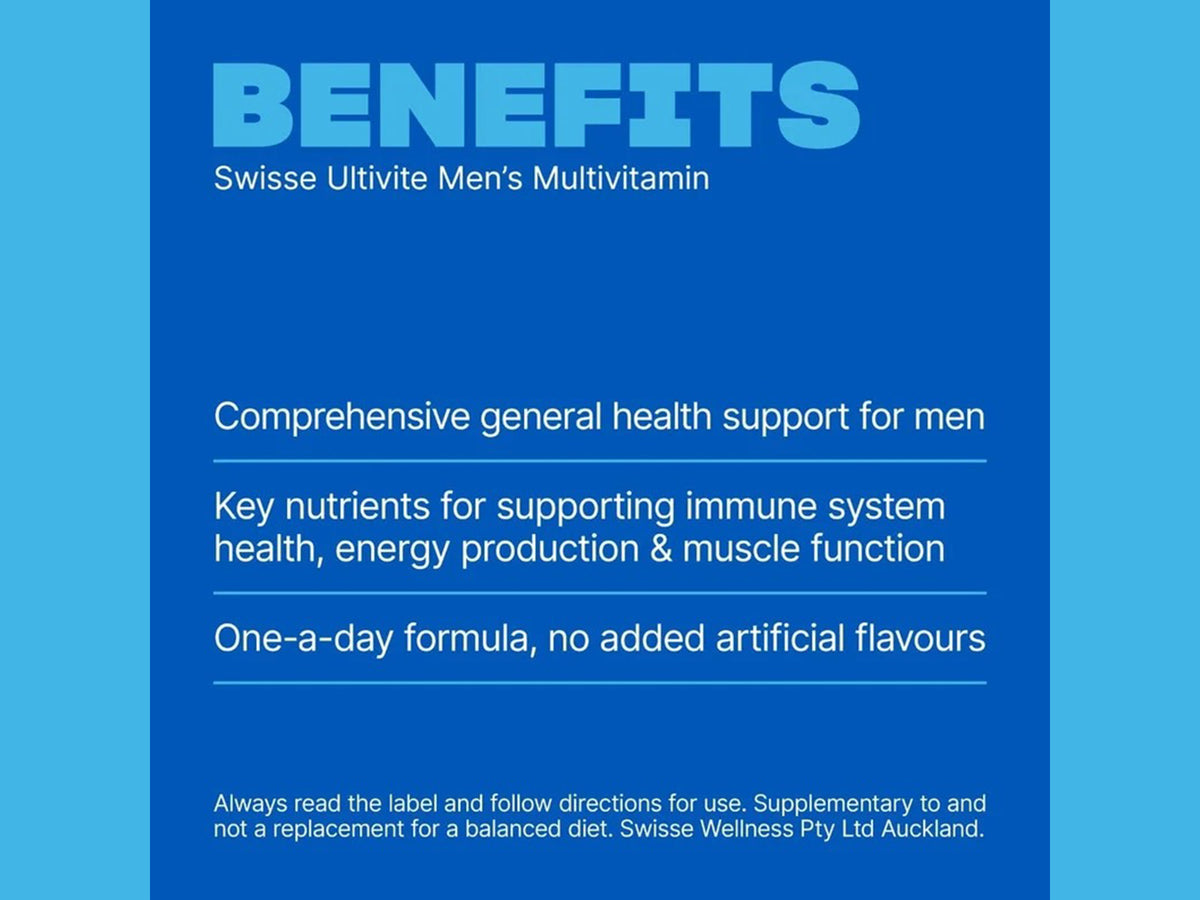 Swisse Ultivite Men's Multivitamin 60 film coated Tablets