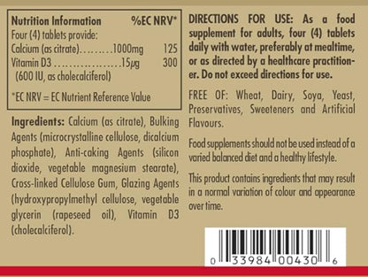 Solgar Calcium Citrate with Vitamin D3 60 Tablets – helps boost your bone health by including absorbed calcium and vitamin D3 for better use of calcium by the body.