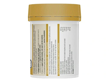 Swisse Beauty Collagen Glow with Collagen Peptides, Grape Seed & Co-enzyme Q10 Is a Premium Quality Formula  Supports Skin Elasticity and Firmness.