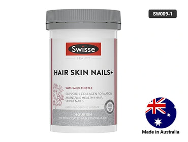 Swisse Beauty Hair Skin Nails+ 100 Tablets Is a Premium Quality Beauty Supplement to Support Collagen Formation, Maintains Healthy Hair, Skin & Nails.