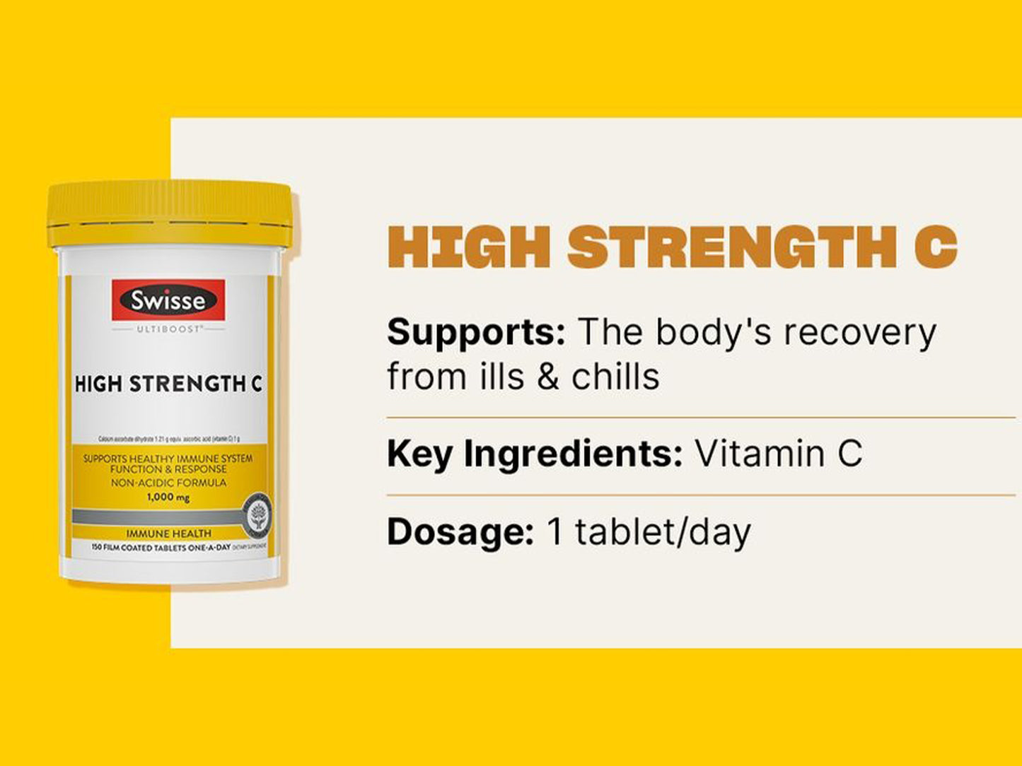 Swisse Ultiboost High Strength Vitamin C 1000mg 150 Tablets in Sri Lanka