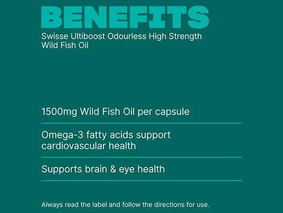 Swisse Ultiboost Odourless High Strength Wild Fish Oil 1500mg 200 Capsules in Sri Lanka