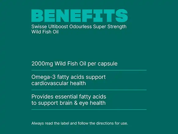 Swisse Ultiboost Odourless Super Strength Wild Fish Oil 2000mg 200 Capsules in Sri Lanka