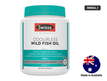 Swisse Ultiboost Odourless Wild Fish Oil 1000mg 500 Capsules in Sri Lanka