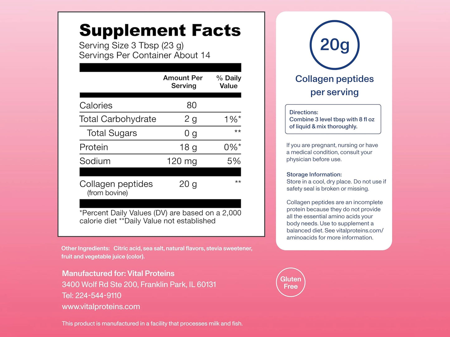 Vital Proteins Collagen Peptides Powder Strawberry Lemonade 322g in Sri Lanka