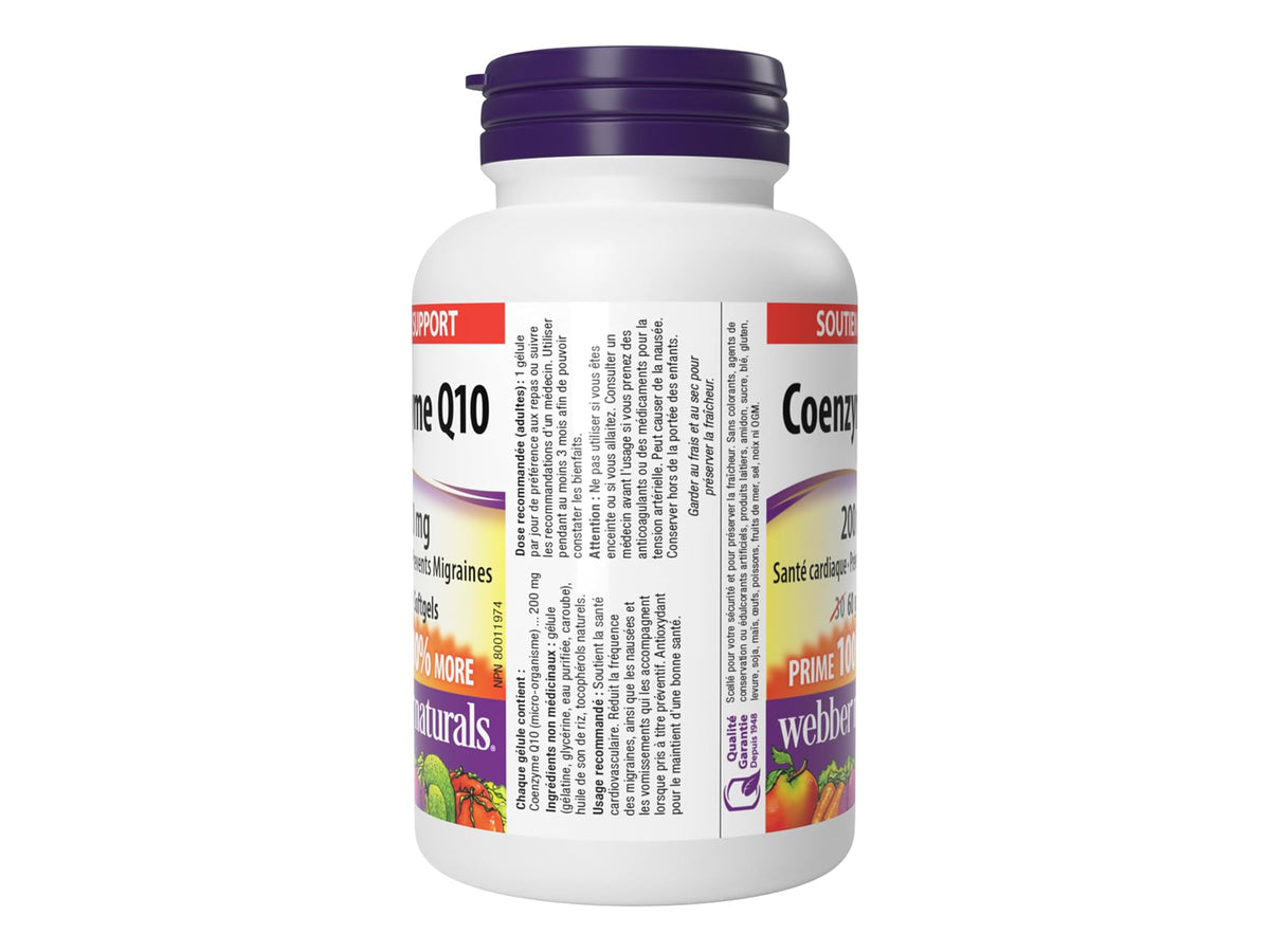 Webber Naturals Coenzyme Q10 200mg 60 Softgels