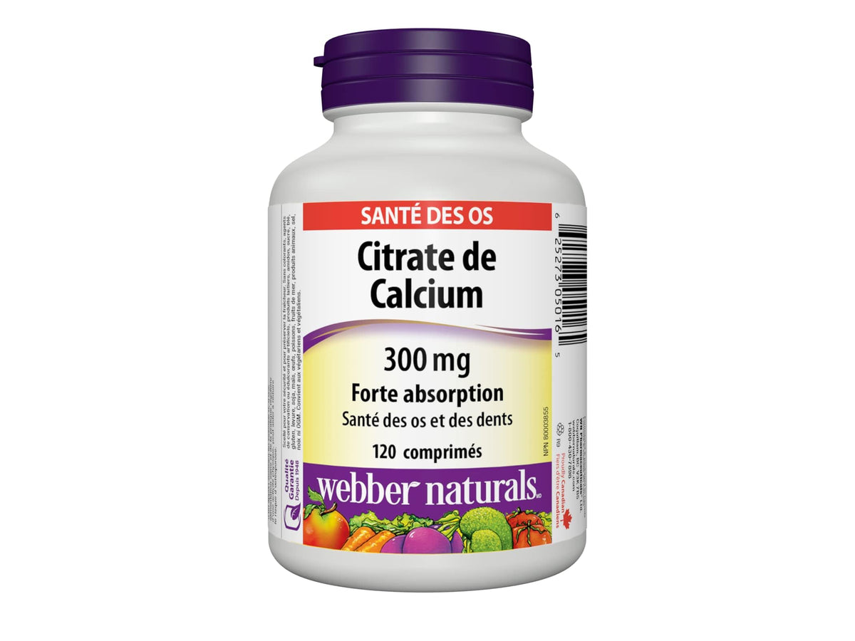Webber Naturals Calcium Citrate 300mg High Absorption 120 Tablets
