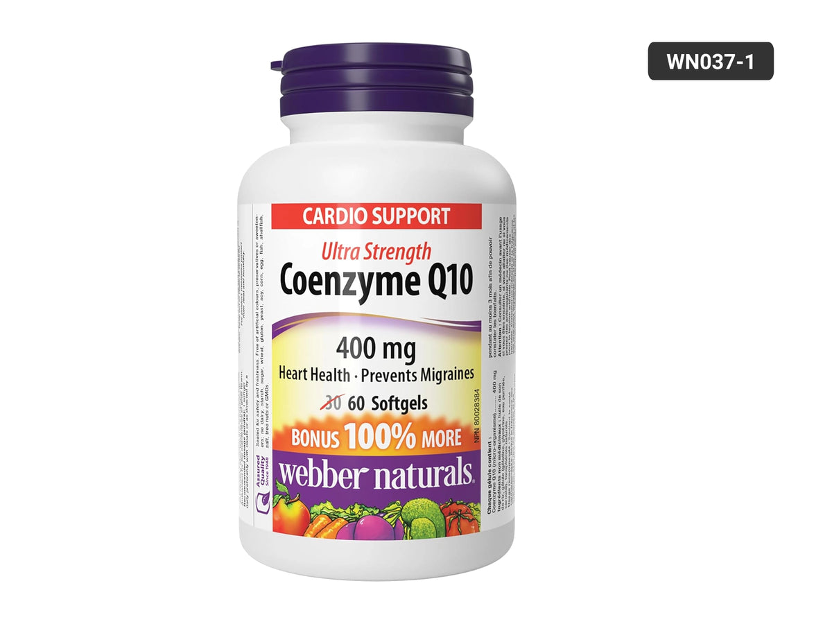 Webber Naturals Coenzyme Q10 Ultra Strength 400 mg  60 Softgels