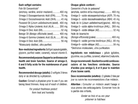 Webber Naturals Omega 3-6-9 1200 mg Fish, Flax & Borage 150 Softgels in Sri Lanka