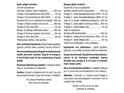 Webber Naturals Omega 3-6-9 1200 mg Fish, Flax & Borage 150 Softgels in Sri Lanka