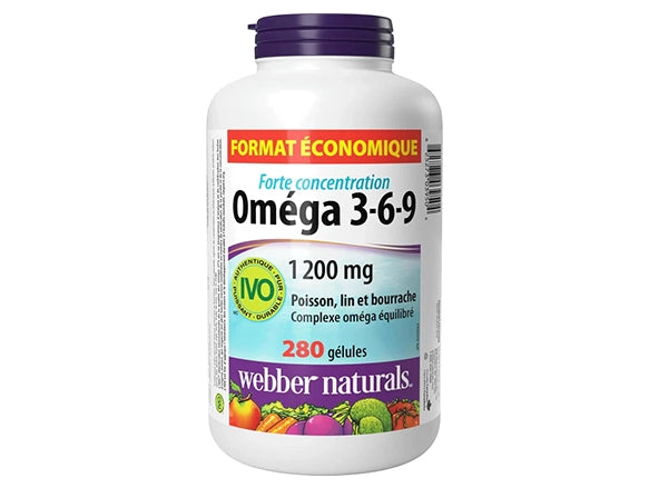 Webber Naturals Omega 3-6-9 1200 mg Fish, Flax & Borage 280 Softgels in Sri Lanka