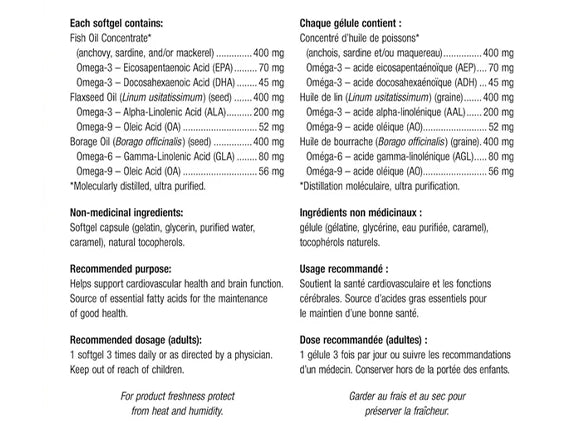 Webber Naturals Omega 3-6-9 1200 mg Fish, Flax & Borage 280 Softgels in Sri Lanka