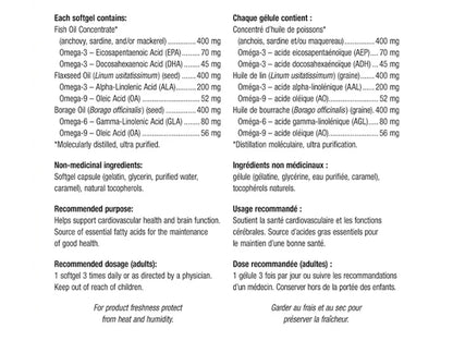 Webber Naturals Omega 3-6-9 1200 mg Fish, Flax & Borage 280 Softgels in Sri Lanka