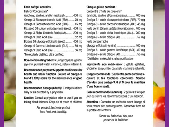 Webber Naturals Omega 3-6-9 1200 mg Fish, Flax & Borage 150 Softgels in Sri Lanka