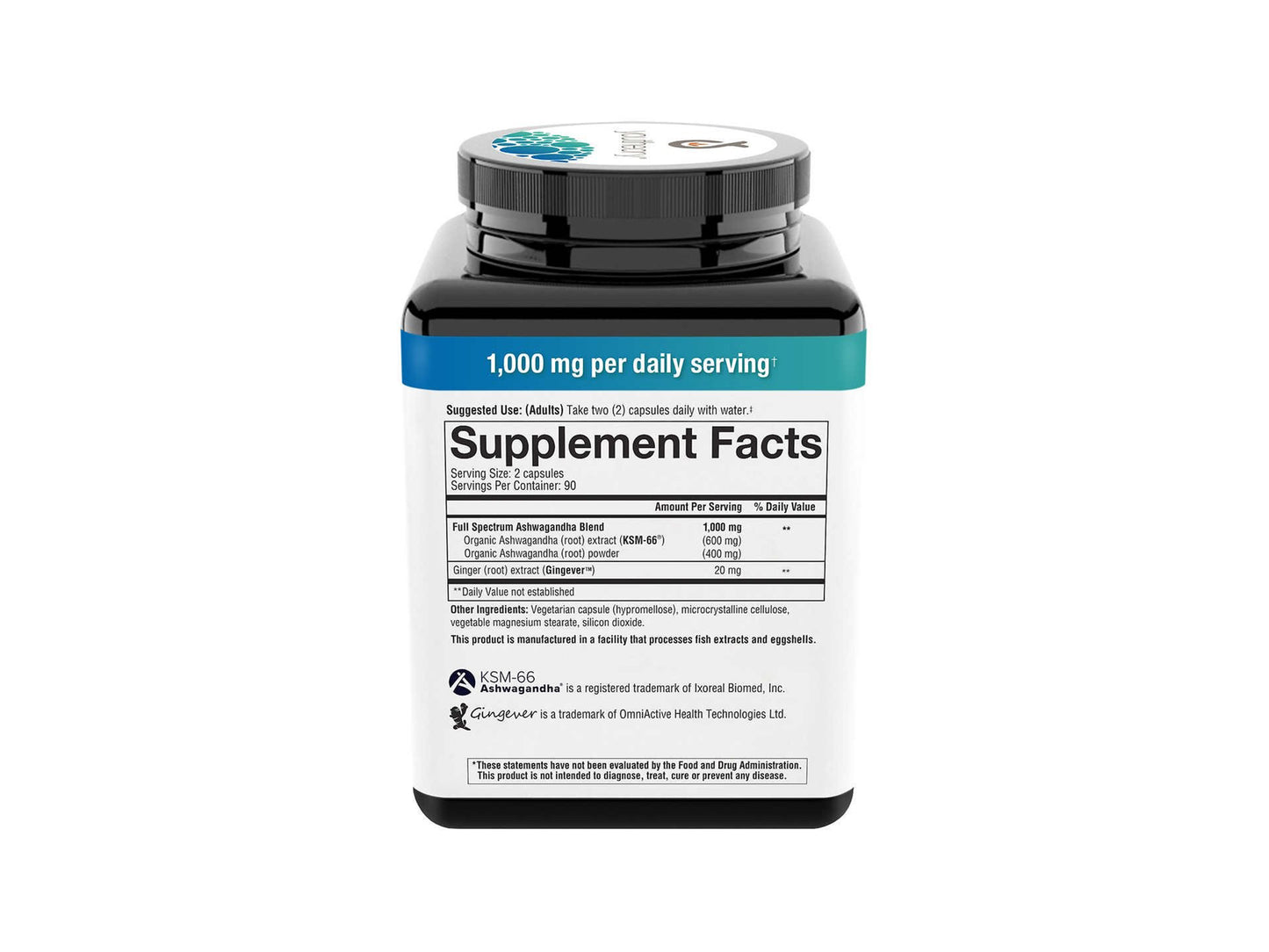 Youtheory Ashwagandha 1000mg 180 Vegetarian Capsules