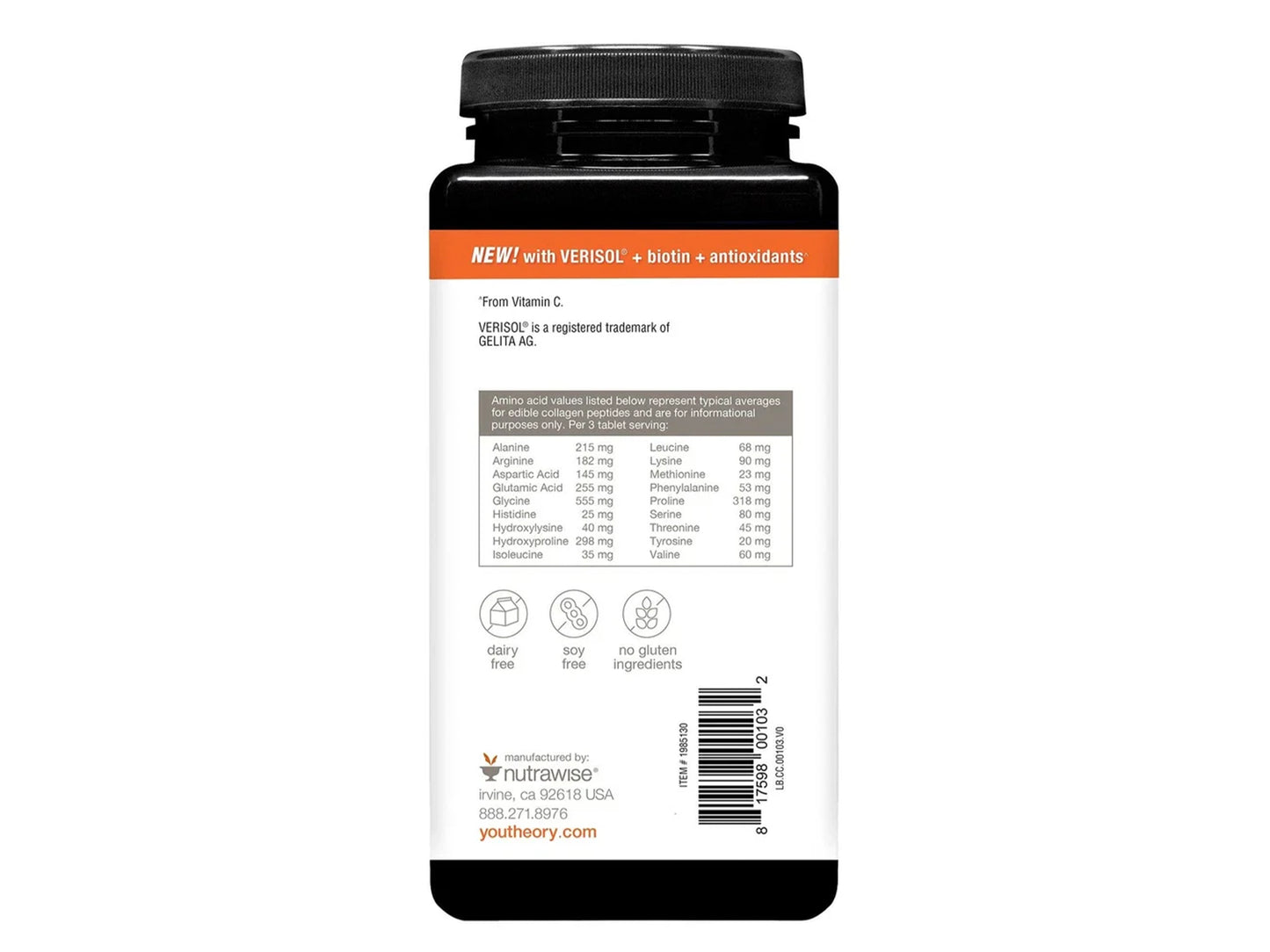 Youtheory Verisol Collagen with Biotin & Vitamin C 345 Tablets