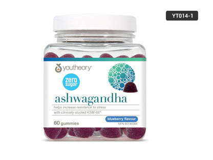 Youtheory Ashwagandha Zero Sugar 60 Gummies in Sri Lanka at SupplementVault.lk