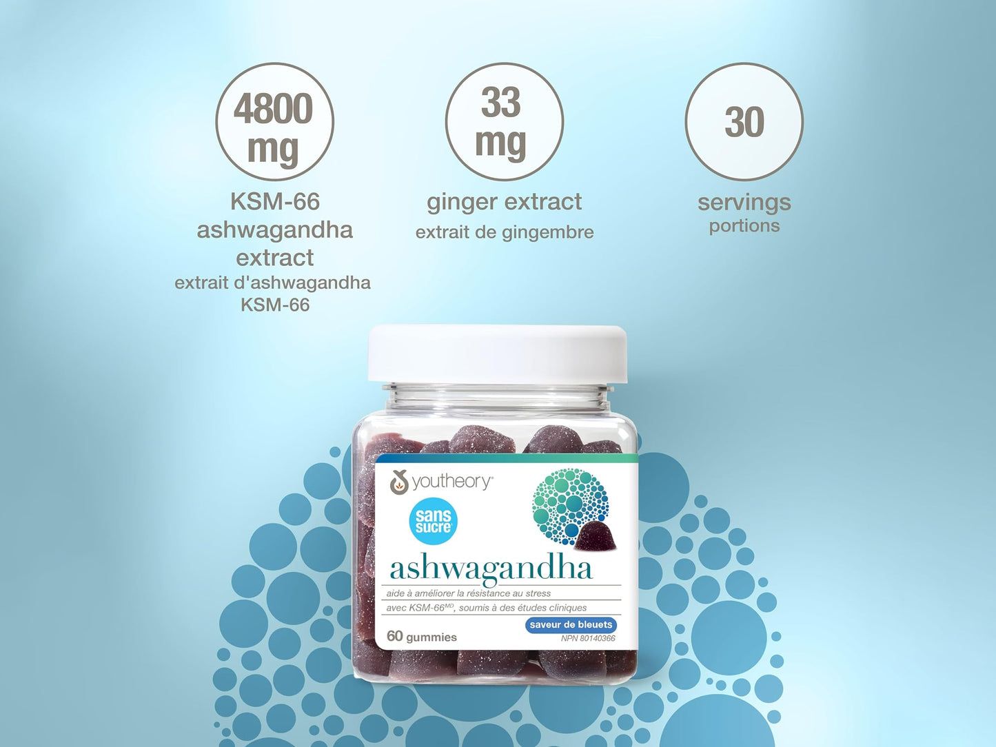Youtheory Ashwagandha Zero Sugar 60 Gummies in Sri Lanka at SupplementVault.lk